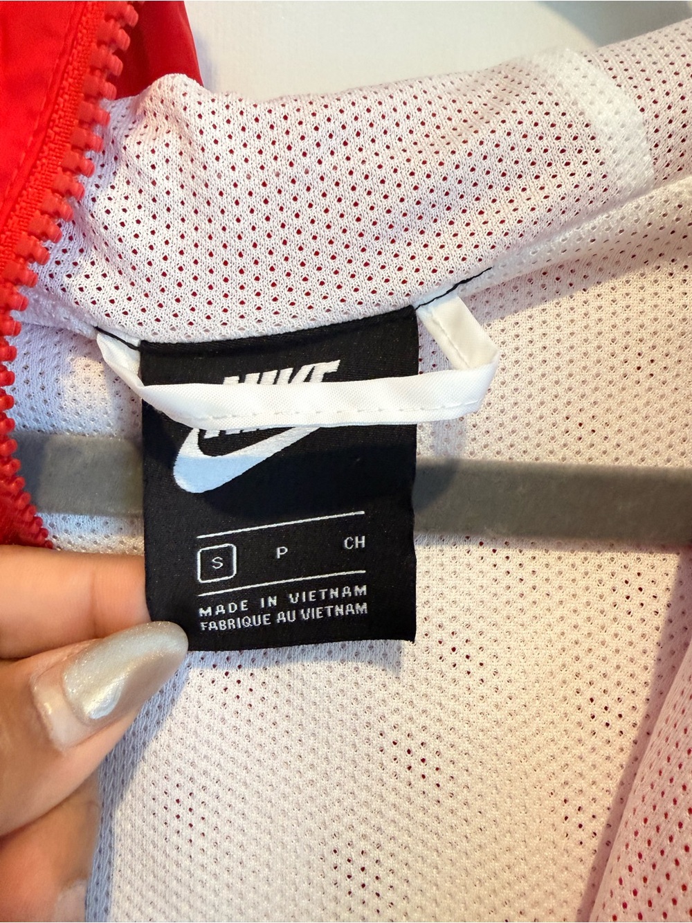 Nike Colorblock Hooded Windbreaker Jacket - Red / White / Navy - Picture 5 of 6